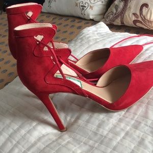 Jessica Simpson Red Suede Shoes